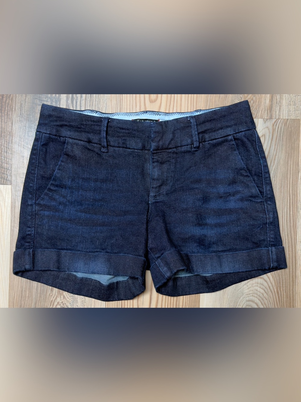 Dear John Denim Roll Cuff Chino Jean Shorts Women’s Size 28 Dark Wash